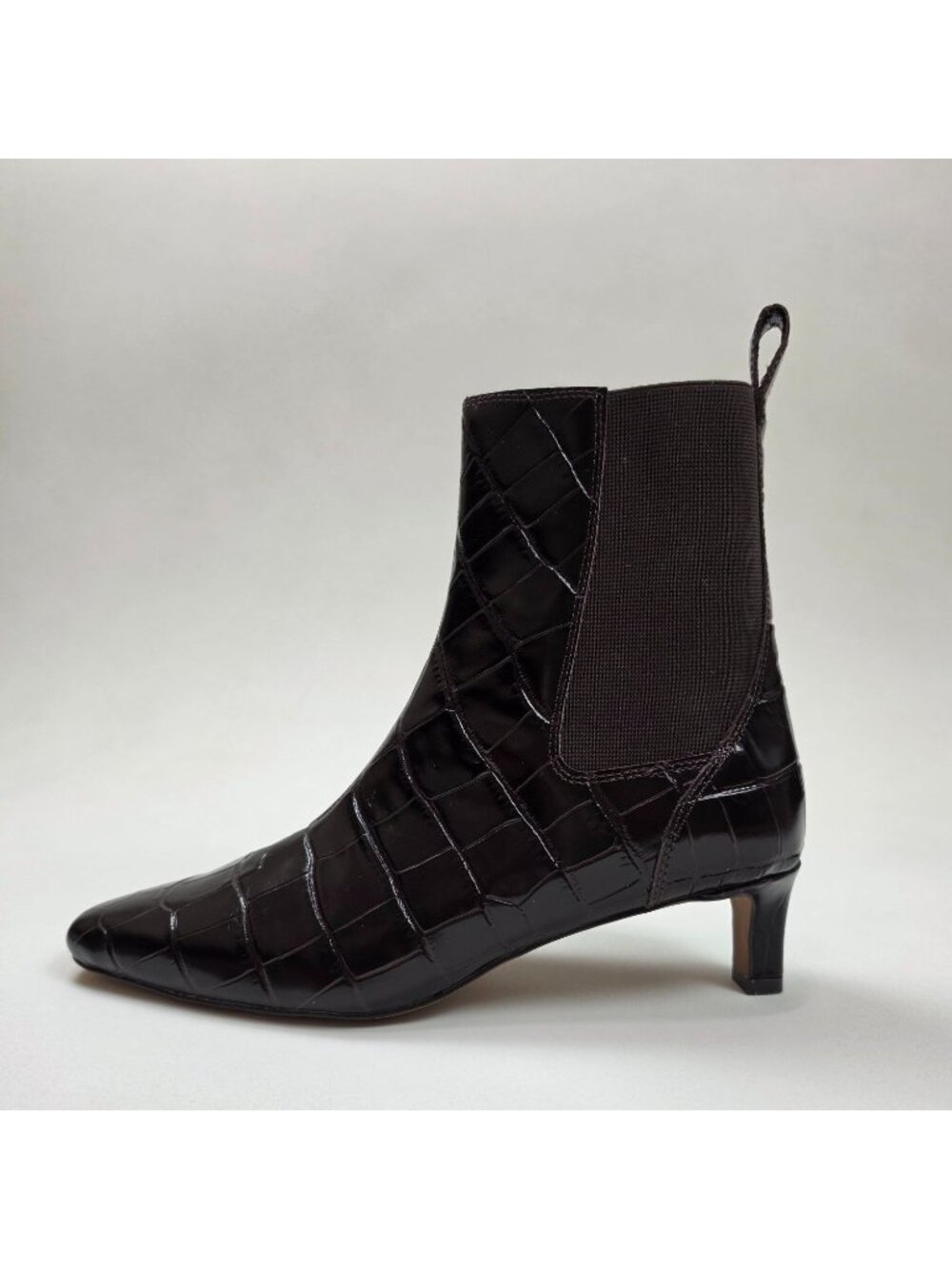 Madewell The Dimes Chelsea Boot Croc-Stamped Leather Women 7M Coffee Bean Brown - Picture 9 of 16